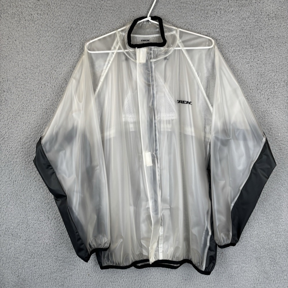 Trek Cycling Rain Jacket Clear PVC Waterproof Biking Coat XL Rare Vintage